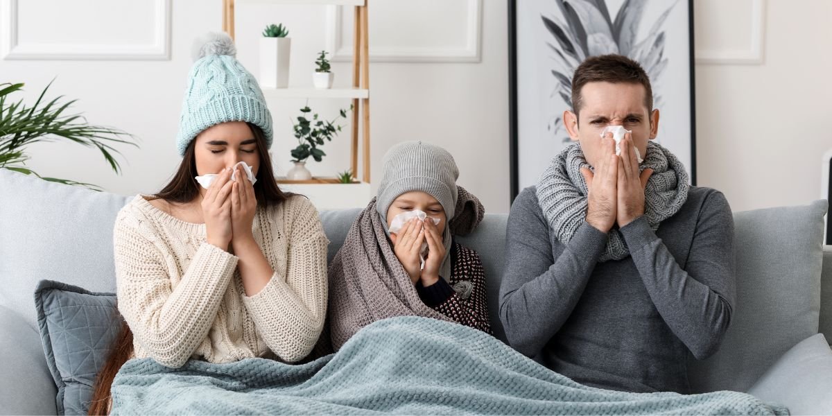 family down with flu
